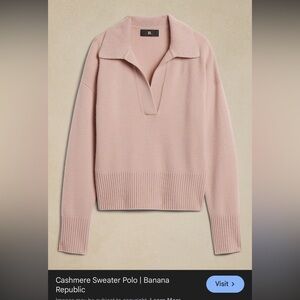 Banana Republic CASHMERE SWEATER POLO blush pink